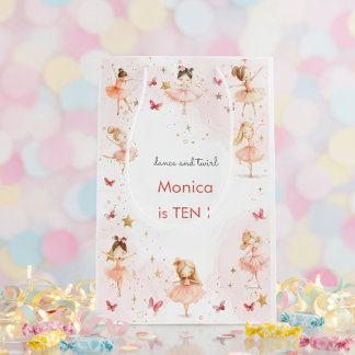 Sacola Para Presentes Média Dança e balé de bailarina giratória