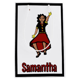 Sacola Para Presentes Média Dançarino Negra Negra Vermelha #2