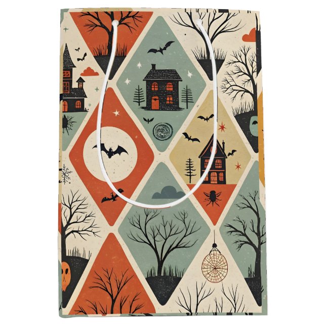 Sacola Para Presentes Média Dark ghost pattern (Frente)