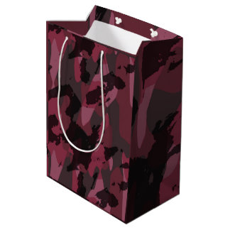 Sacola Para Presentes Média Dark Mauve Camo abstract