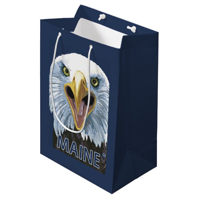 Sacola Para Presentes Média De MaineEagle fim acima (Frente inclinada)