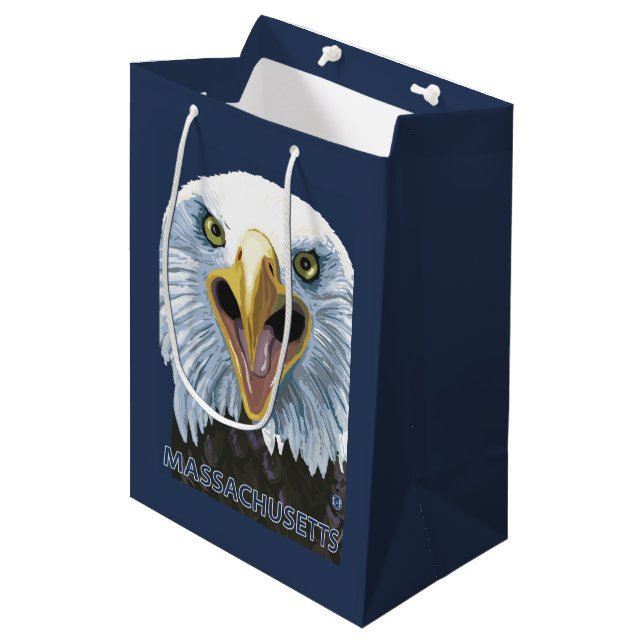 Sacola Para Presentes Média De MassachusettsEagle fim acima (Frente inclinada)