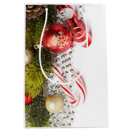 Sacola Para Presentes Média Decorações De Natal Verdes E Vermelhos