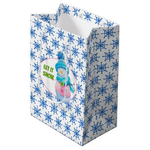Sacola Para Presentes Média Deixe Nevar