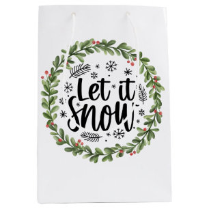 Sacola Para Presentes Média Deixe-o nevar por água