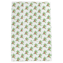 Sacola Para Presentes Média Delicadas bagas de azevinho Natal