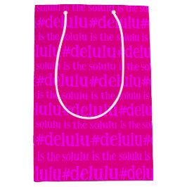Sacola Para Presentes Média #Delulu é a magenta rosa-quente Solulu