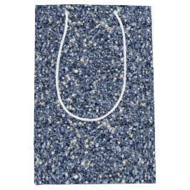 Sacola Para Presentes Média Denim Blue Glitter Birthday