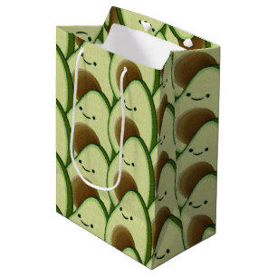 Sacola Para Presentes Média Desdecoração de Cartoon Bonito Avocado