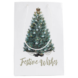 Sacola Para Presentes Média Desejos Festivos. Árvore de Natal