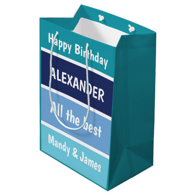 Sacola Para Presentes Média Desejos legal de Aniversário (Verso inclinado)