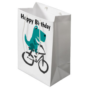 Sacola Para Presentes Média Desenhos animados engraçados da bicicleta da