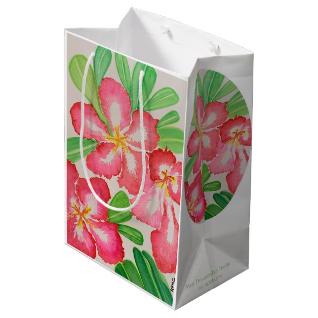 Sacola Para Presentes Média Desert Rosa Watercolor (Verso inclinado)