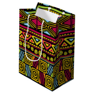 Sacola Para Presentes Média Design colorido africano do impressão do teste