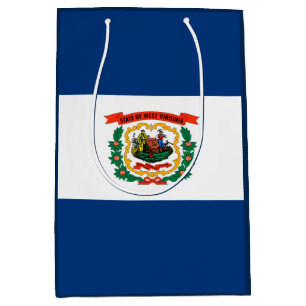 Sacola Para Presentes Média Design de Bandeira do Estado da Virgínia Ocidenta