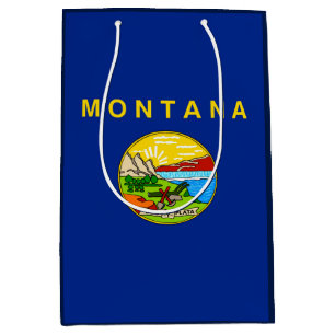 Sacola Para Presentes Média Design de bandeira do Estado de Montana