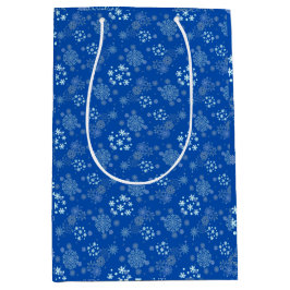 Sacola Para Presentes Média design de floco de neve de Natal de inverno Hanukk