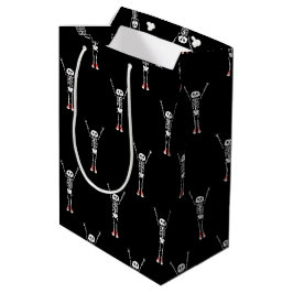 Sacola Para Presentes Média Design de Halloween legal Skeleton