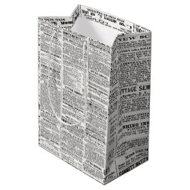 Sacola Para Presentes Média Design de jornal antigo