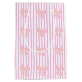Sacola Para Presentes Média design de laço rosa