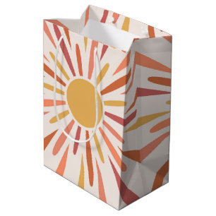 Sacola Para Presentes Média Design de luz solar colorido
