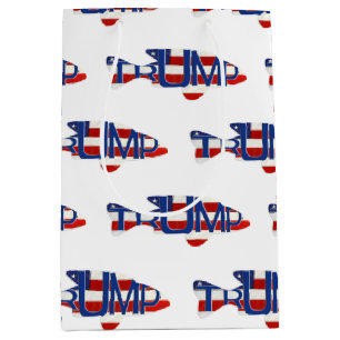 Sacola Para Presentes Média design de peixes de pavilhão TRUMP