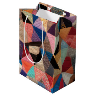 Sacola Para Presentes Média Design de Quilt Louco