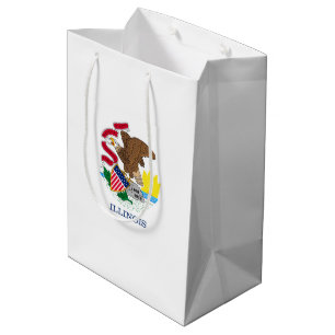 Sacola Para Presentes Média Design de Sinalizador do Estado de Illinois