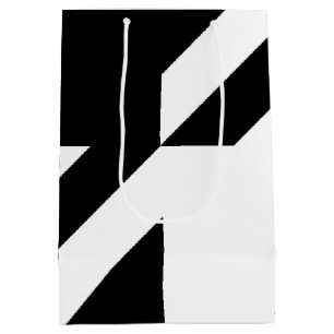 Sacola Para Presentes Média Design do abstrato preto e branco