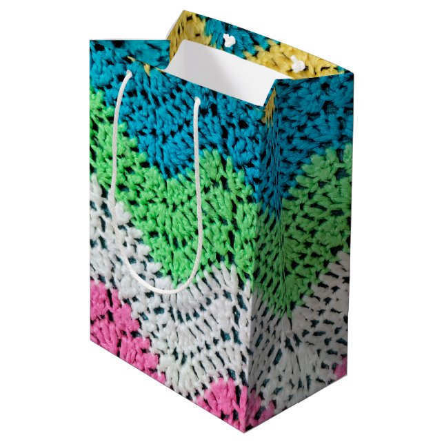 Sacola Para Presentes Média Design do arco-íris (Verso inclinado)