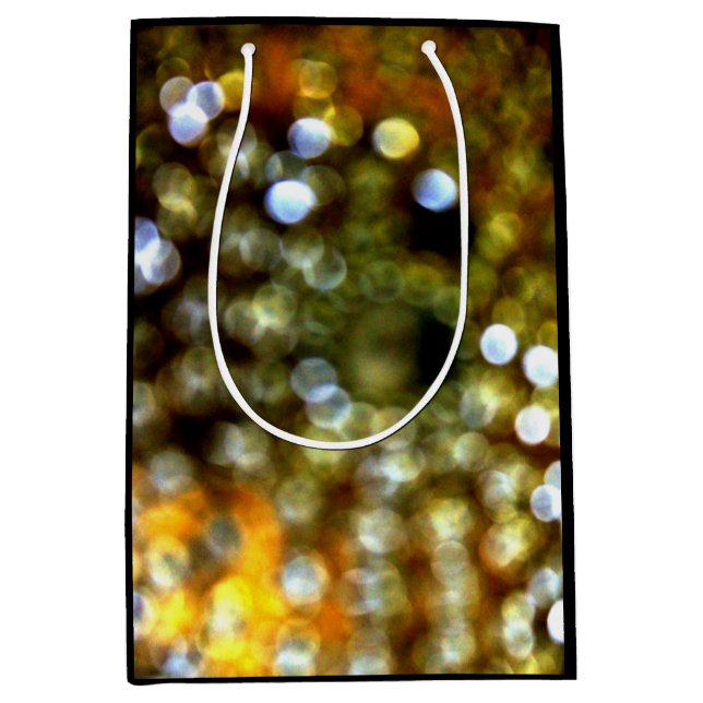 Sacola Para Presentes Média Design Dourado (Frente)