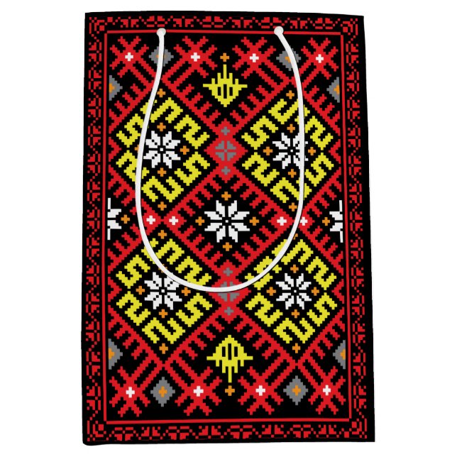 Sacola Para Presentes Média Design etnográfico letão (Frente)