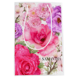 Sacola Para Presentes Média Design Floral Personalizado