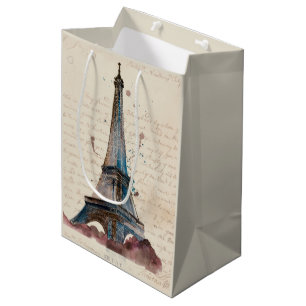 Sacola Para Presentes Média Destinos  Cartas Da Torre Eiffel