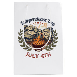 Sacola Para Presentes Média Dia da Independência Monte Rushmore 4 de Julho