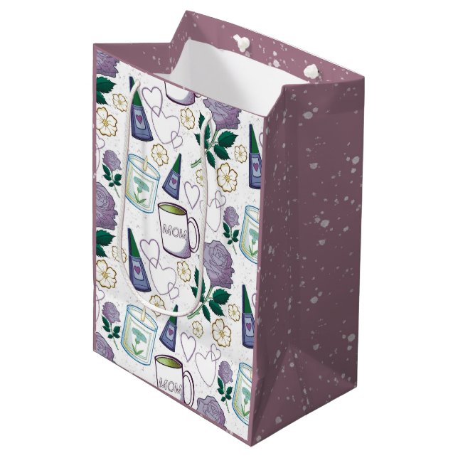Sacola Para Presentes Média Dia das Mães Lavanda (Frente inclinada)