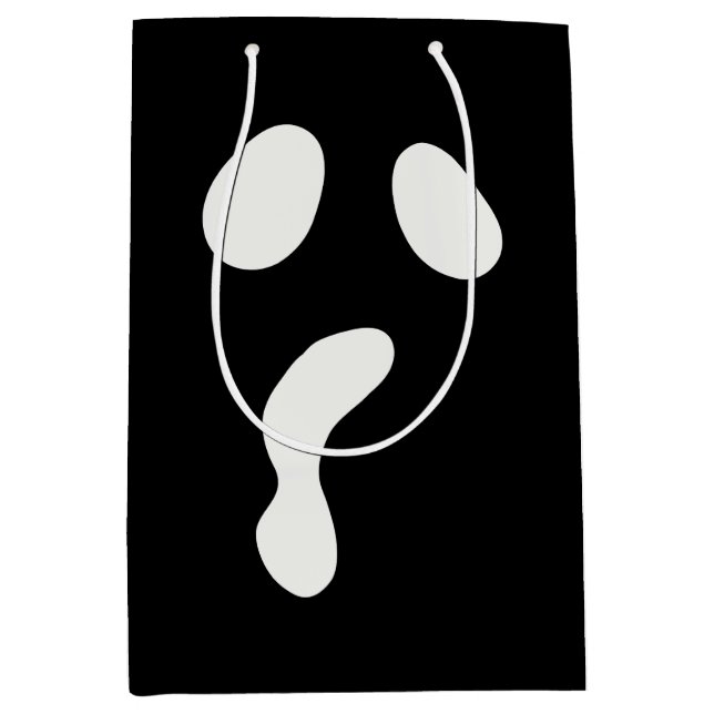 Sacola Para Presentes Média Dia de as Bruxas engraçado encara fantasma assusta (Frente)