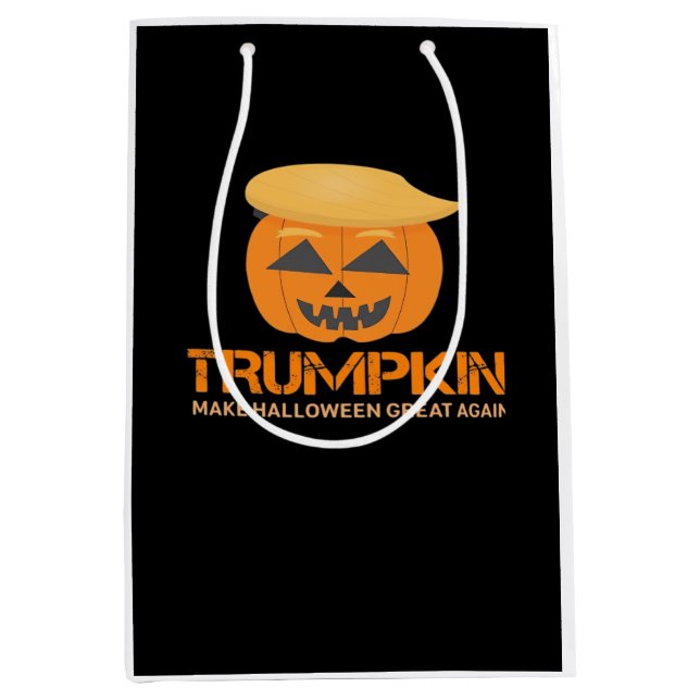 Sacola Para Presentes Média Dia de as Bruxas engraçado Trumpkin - Fazer Excele (Frente)