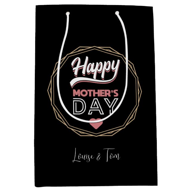 Sacola Para Presentes Média Dia de as mães Feliz (Frente)