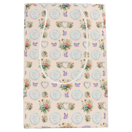 Sacola Para Presentes Média Dia de as mães Feliz Vanilla Cream