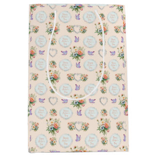 Sacola Para Presentes Média Dia de as mães Feliz Vanilla Cream