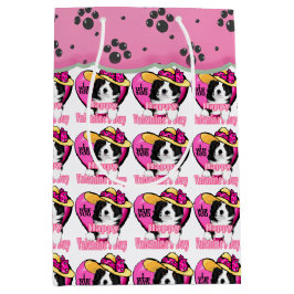 Sacola Para Presentes Média Dia de os namorados de Borda Collie