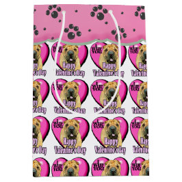 Sacola Para Presentes Média Dia de os namorados Shar-Pei Chinês