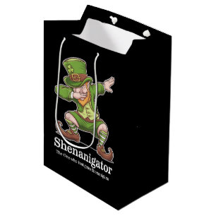 Sacola Para Presentes Média Dia de São Patrício Shenanigator Leprechaun Dabbin