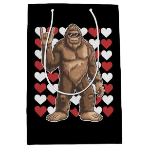 Sacola Para Presentes Média Dia dos Namorados Bigfoot Corações Engraçados Amor
