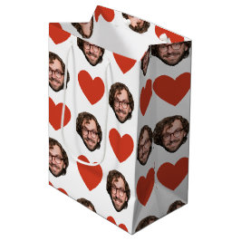 Sacola Para Presentes Média Dia dos Namorados Foto Engraçada Personalizada Cor