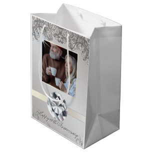 Sacola Para Presentes Média Diamond 60º Casal de Aniversário de Casamento Foto