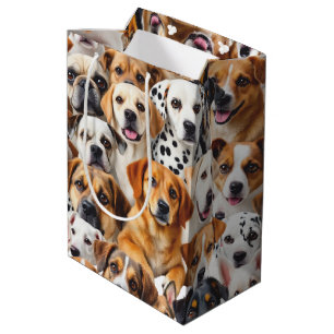 Sacola Para Presentes Média Diferentes raças de cães