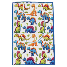 Sacola Para Presentes Média Dino-Mite, Partido Dinossauro Vibrante