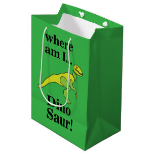 Sacola Para Presentes Média Dinosaur Onde Estou Eu Engraçado